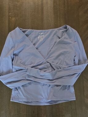 Crossover Long Sleeve Top in Slate Blue by Old Navy